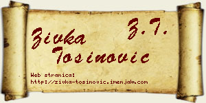 Živka Tošinović vizit kartica